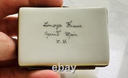 Rare Vintage ISLAND HOPPING WithTICKET Trinket Box LIMOGES Peint A Main