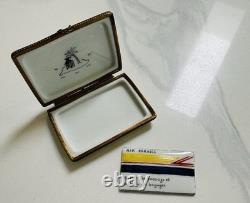 Rare Vintage ISLAND HOPPING WithTICKET Trinket Box LIMOGES Peint A Main