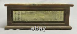 Rare Vintage Incolay Stone Grizzly Family Jewelry/Trinket Box EXC