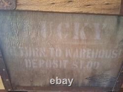 Rare Vintage LUCKY WoodSteel Nesting Box Chicago Mill Lumber 21 x 17 x 15