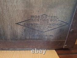 Rare Vintage LUCKY WoodSteel Nesting Box Chicago Mill Lumber 21 x 17 x 15