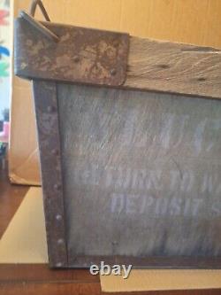 Rare Vintage LUCKY WoodSteel Nesting Box Chicago Mill Lumber 21 x 17 x 15