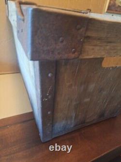 Rare Vintage LUCKY WoodSteel Nesting Box Chicago Mill Lumber 21 x 17 x 15