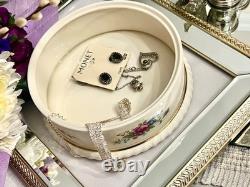Rare Vintage Lenox Rose Porcelain Jewelry Box Hand Painted Gold Trim USA