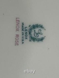 Rare Vintage Lenox Rose Porcelain Jewelry Box Hand Painted Gold Trim USA