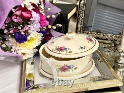 Rare Vintage Lenox Rose Porcelain Jewelry Box Hand Painted Gold Trim USA