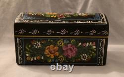 Rare Vintage Mexican Olinala Jewelry Trinket Box Lacquered Linaloe Wood