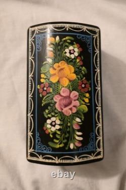 Rare Vintage Mexican Olinala Jewelry Trinket Box Lacquered Linaloe Wood