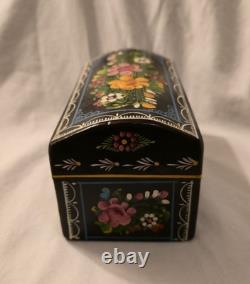 Rare Vintage Mexican Olinala Jewelry Trinket Box Lacquered Linaloe Wood