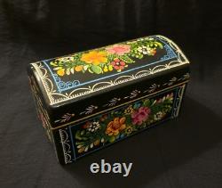 Rare Vintage Mexican Olinala Jewelry Trinket Box Lacquered Linaloe Wood