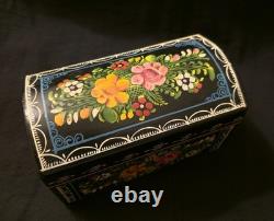 Rare Vintage Mexican Olinala Jewelry Trinket Box Lacquered Linaloe Wood
