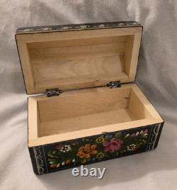 Rare Vintage Mexican Olinala Jewelry Trinket Box Lacquered Linaloe Wood