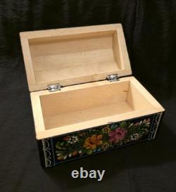 Rare Vintage Mexican Olinala Jewelry Trinket Box Lacquered Linaloe Wood