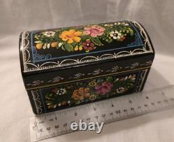Rare Vintage Mexican Olinala Jewelry Trinket Box Lacquered Linaloe Wood