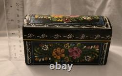 Rare Vintage Mexican Olinala Jewelry Trinket Box Lacquered Linaloe Wood