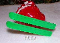 Rare Vintage Miller Light Up Plastic Santa Glows On Skis With Box Perfect