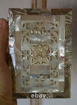 Rare Vintage Mother Of Pearl Jewelry Box Hand Made from Jerusalem