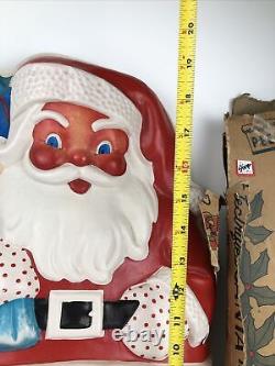 Rare Vintage Peerless Santa Claus Christmas Plastic Lighted Sign with Original Box