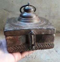 Rare Vintage Wooden Box Handmade Wooden Box Unique Collectable Box 5 Compartment