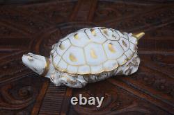 Rare Vintage french Pillivuyt marked porcelain bonbonniere box turtle