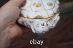 Rare Vintage french Pillivuyt marked porcelain bonbonniere box turtle