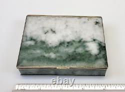 SALE! FINE Handcrafted Nephrite Jade Panels & Silver Treasure Box Matching Tray