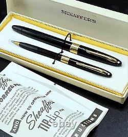 SHEAFFER Vintage The New Snorkel Fountain Pen & Pencil Set In Box 1950's