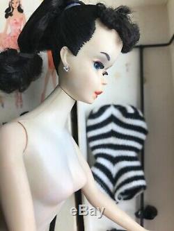 STUNNING BRUNETTE # 3 Vintage Barbie Doll Ponytail 3 with Box Mattel