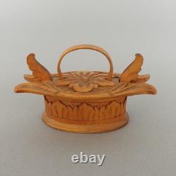 Scandinavian Bentwood TINE Box, Vintage Nordic Folk Art Carved Wood Box Rustic