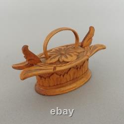 Scandinavian Bentwood TINE Box, Vintage Nordic Folk Art Carved Wood Box Rustic