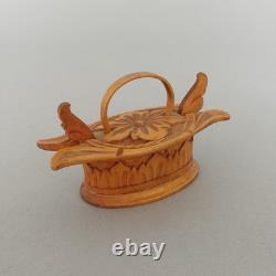 Scandinavian Bentwood TINE Box, Vintage Nordic Folk Art Carved Wood Box Rustic