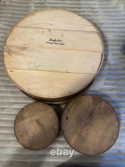 Set Of 3 Vintage Round Wooden Pantry/Cheese Boxes