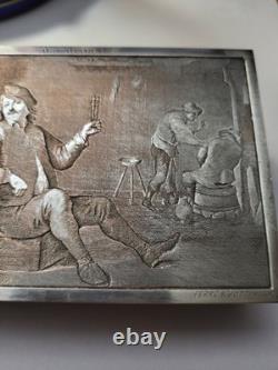 Set of 3 Antique Cut Steel Boxes with Hinged Lid Made In France