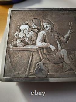 Set of 3 Antique Cut Steel Boxes with Hinged Lid Made In France