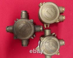Set of 3 Vintage Brass Marine Junction Boxes