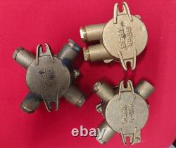 Set of 3 Vintage Brass Marine Junction Boxes