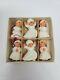 Set Of 6 Vintage Germany Miniature Plastic Sugared Angels Original Box