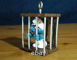 Smurfs 40212 Cage Smurf Jail Vintage Figure Schleich PVC Toy Figurine Lot 80s