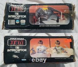 Star Wars Vintage Tie Interceptor Vehicle Original Box Insert Unused 1983 Works