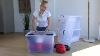 Storage Bins With Lids U0026 Wheels Large Plastic Box Containers Semi Clear White 95 Quart Set Of 4