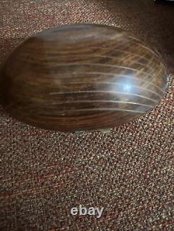 Stunning Rare Vintage Rosewood Brass inlay trinket / jewelry box Clam Shell