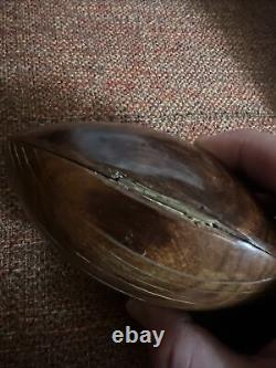 Stunning Rare Vintage Rosewood Brass inlay trinket / jewelry box Clam Shell