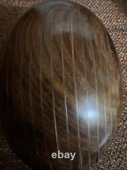 Stunning Rare Vintage Rosewood Brass inlay trinket / jewelry box Clam Shell