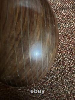 Stunning Rare Vintage Rosewood Brass inlay trinket / jewelry box Clam Shell