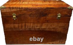 Styled Japanese Tansu Wooden Brass Trunk Box Vintage 22 x 12 x 14