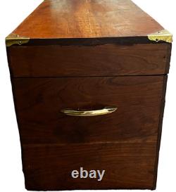 Styled Japanese Tansu Wooden Brass Trunk Box Vintage 22 x 12 x 14