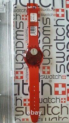 Swatch Le Rouge SCR101 1996 Chrono 37mm Plastic NOS box Vintage