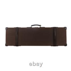 TOURBON Vintage Canvas Leather Gun Case Hunting Shotgun Storage Hard Box withLock