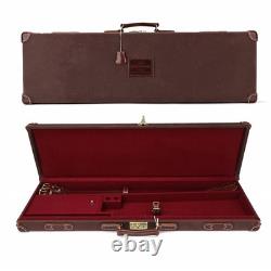 TOURBON Vintage Canvas Leather Gun Case Hunting Shotgun Storage Hard Box withLock