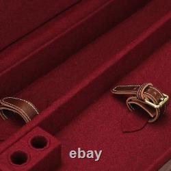 TOURBON Vintage Canvas Leather Gun Case Hunting Shotgun Storage Hard Box withLock